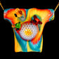 Honeycomb Rainbow Tie Dye T-Shirt Pendant