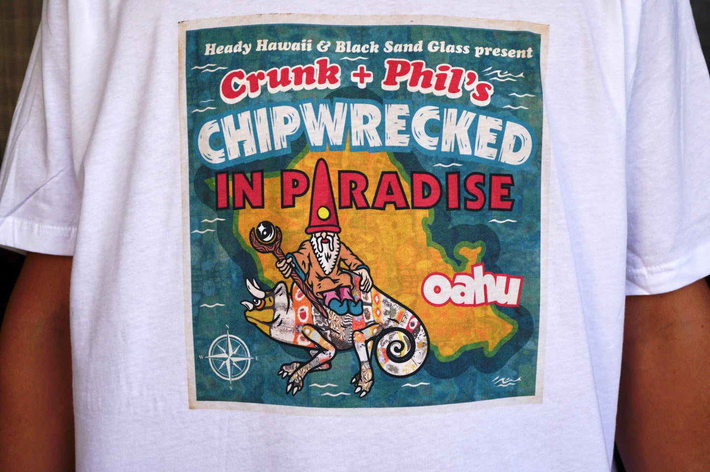 Crunklestein & Phil Siegel “Chipwrecked in Paradise” Tshirt SMALL