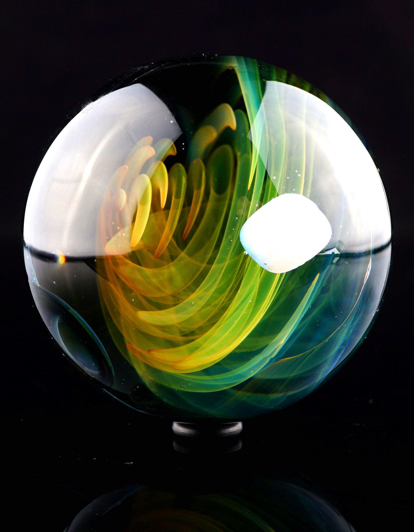 Fume Implosion Vortex Marble with Opal