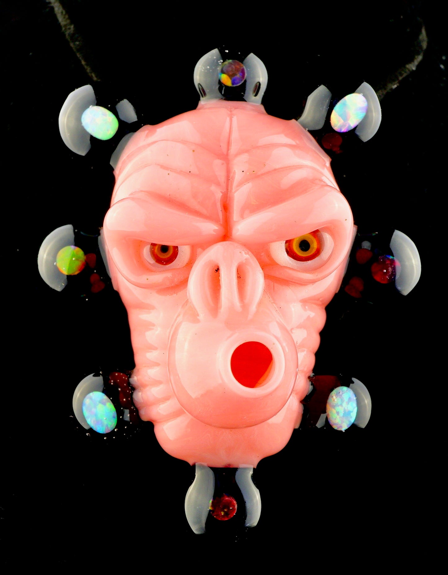 Opal-ed Out CFL Shifty Peach Monkey Pendant