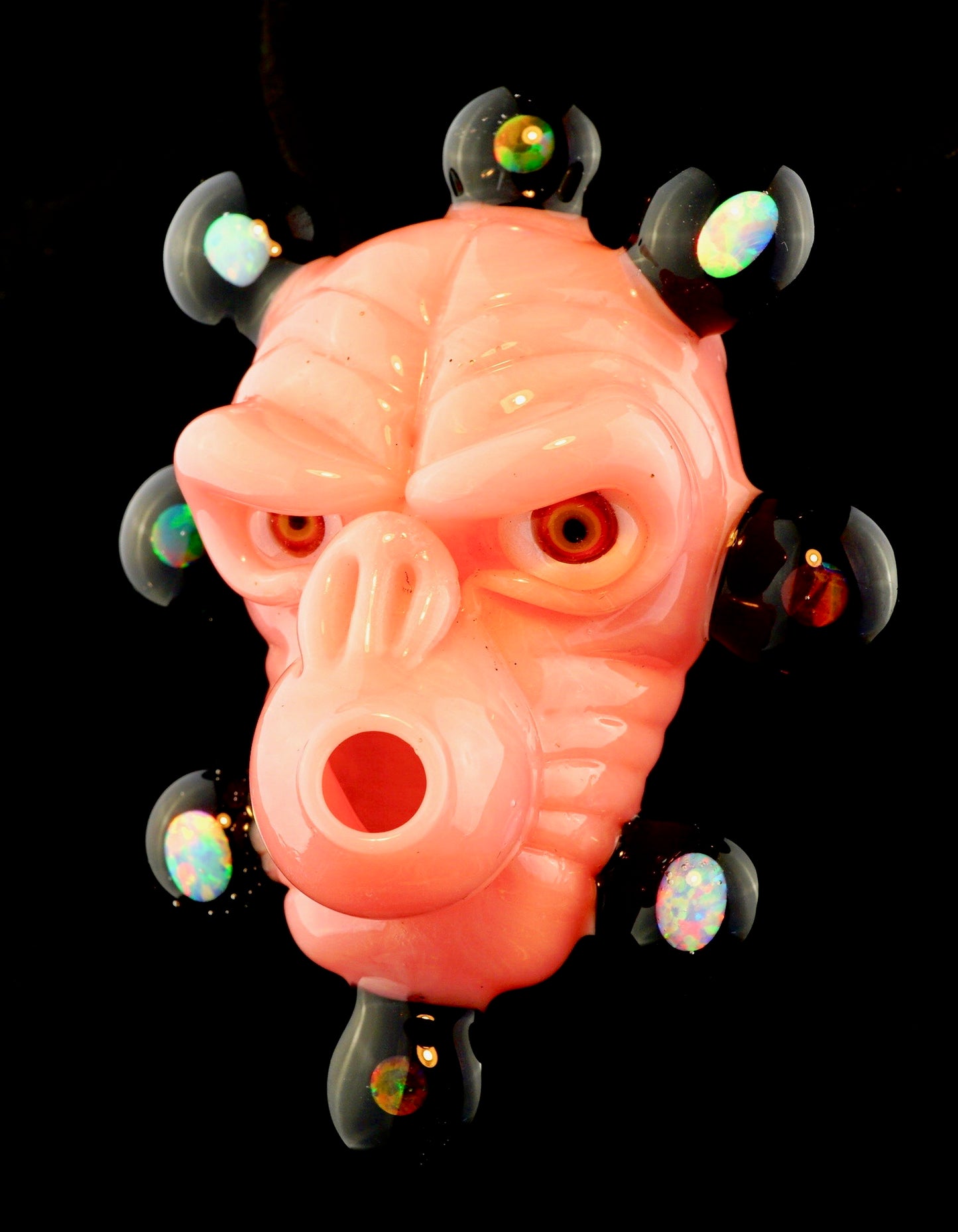 Opal-ed Out CFL Shifty Peach Monkey Pendant