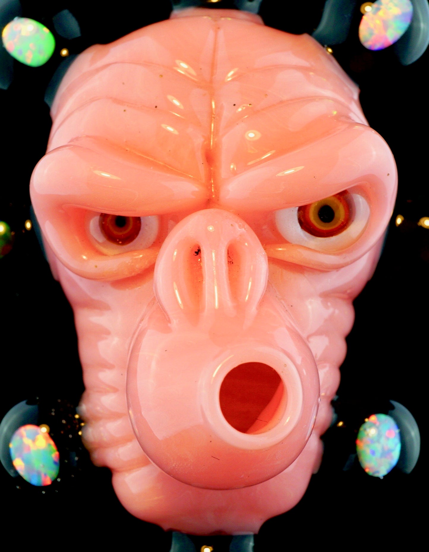 Opal-ed Out CFL Shifty Peach Monkey Pendant