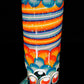 Gold Dichro Aqua Azul Crushed Opal Fire and Ice Dotstack Mini Cruizer