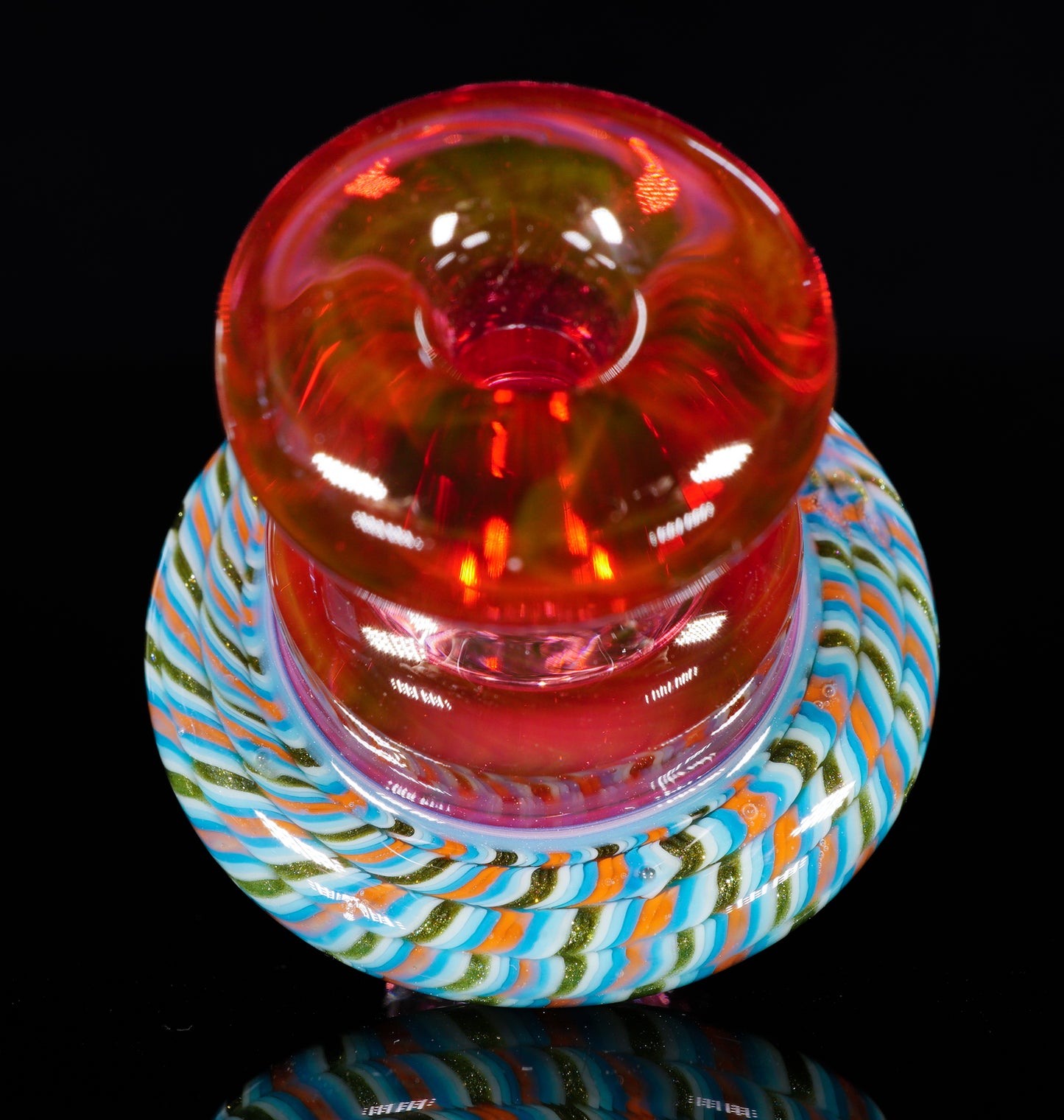 Gold Ruby UV Coil Pot Spinner Cap + Terp Pearls (no.16)