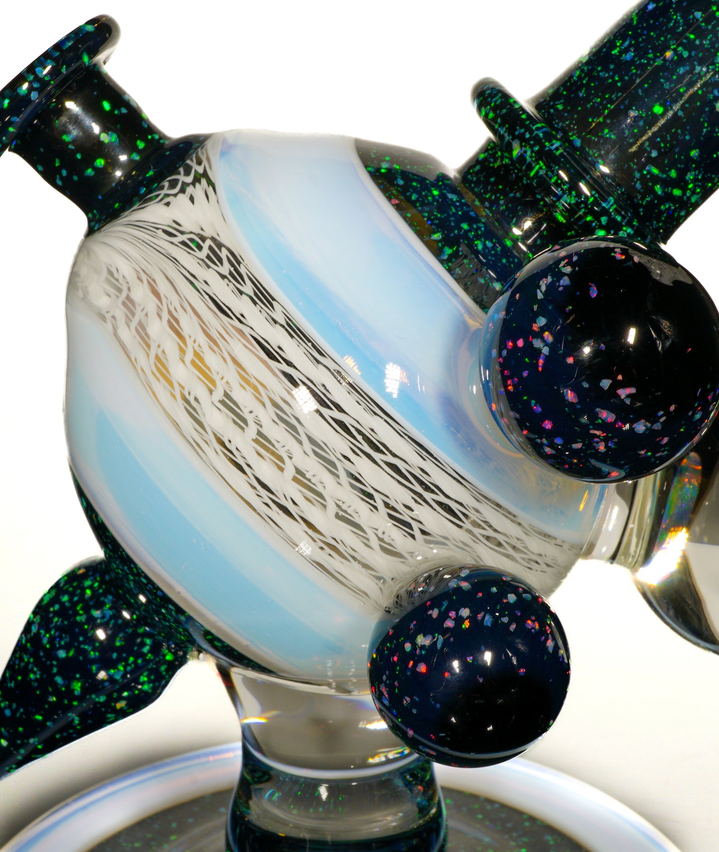 Secret White Zanfirico UV Crushed Opal Heliosphere + Bubble Cap