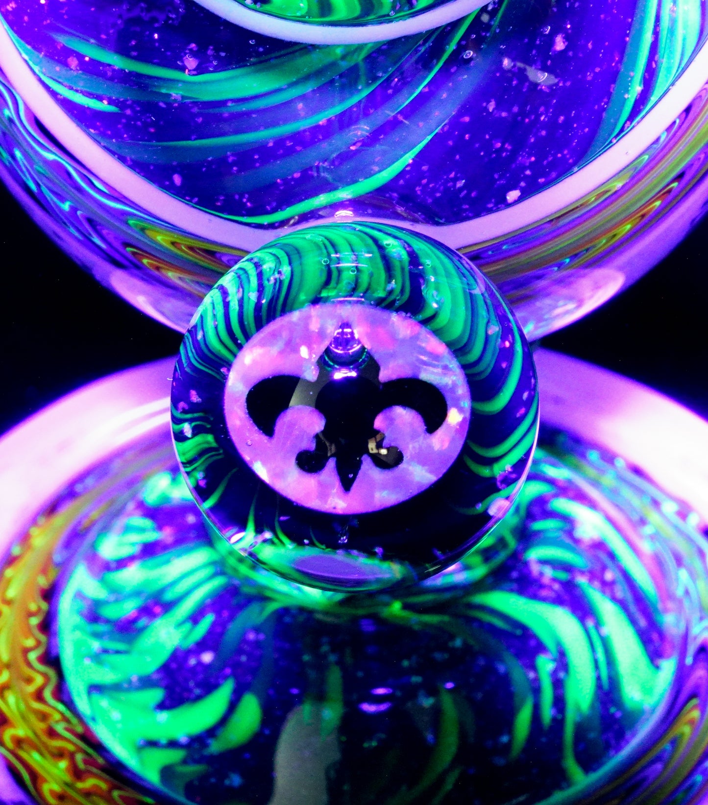 Rainbow Wigwag Zanfirico Stack UV Crushed Opal Heliosphere + Bubble Cap