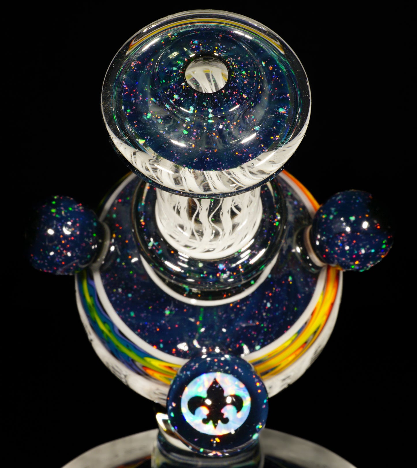 Rainbow Wigwag Zanfirico Stack UV Crushed Opal Heliosphere + Bubble Cap