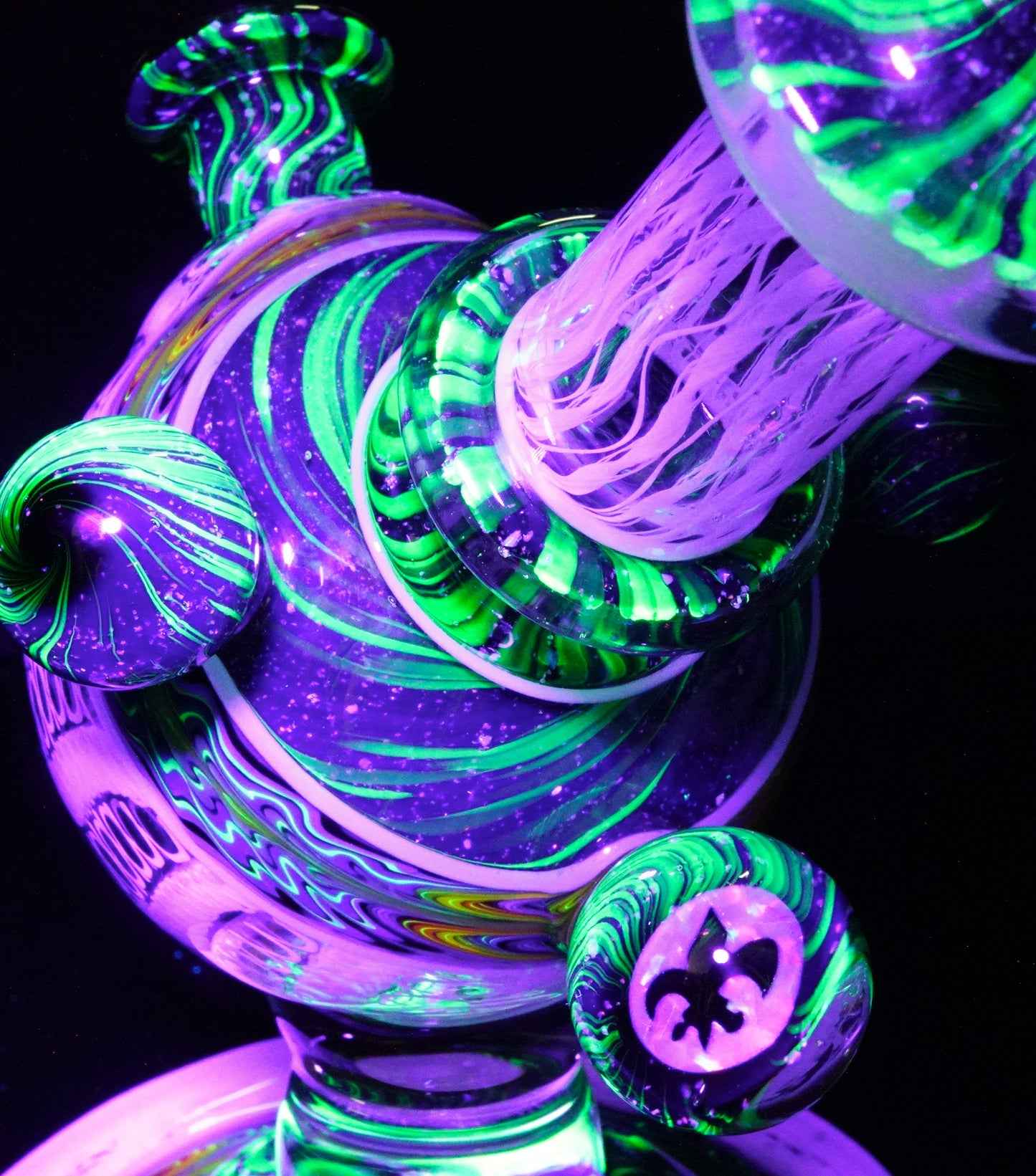 Rainbow Wigwag Zanfirico Stack UV Crushed Opal Heliosphere + Bubble Cap