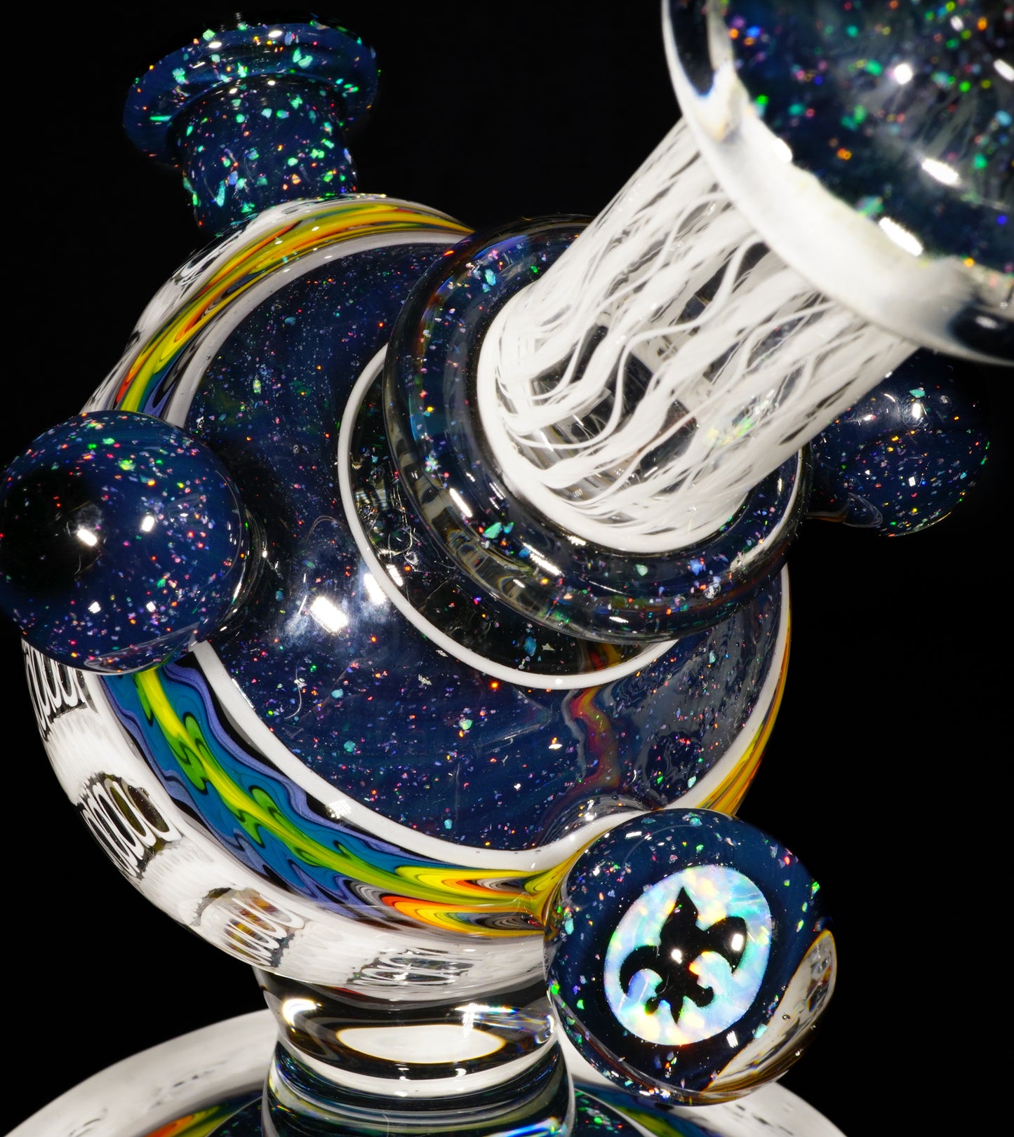 Rainbow Wigwag Zanfirico Stack UV Crushed Opal Heliosphere + Bubble Cap