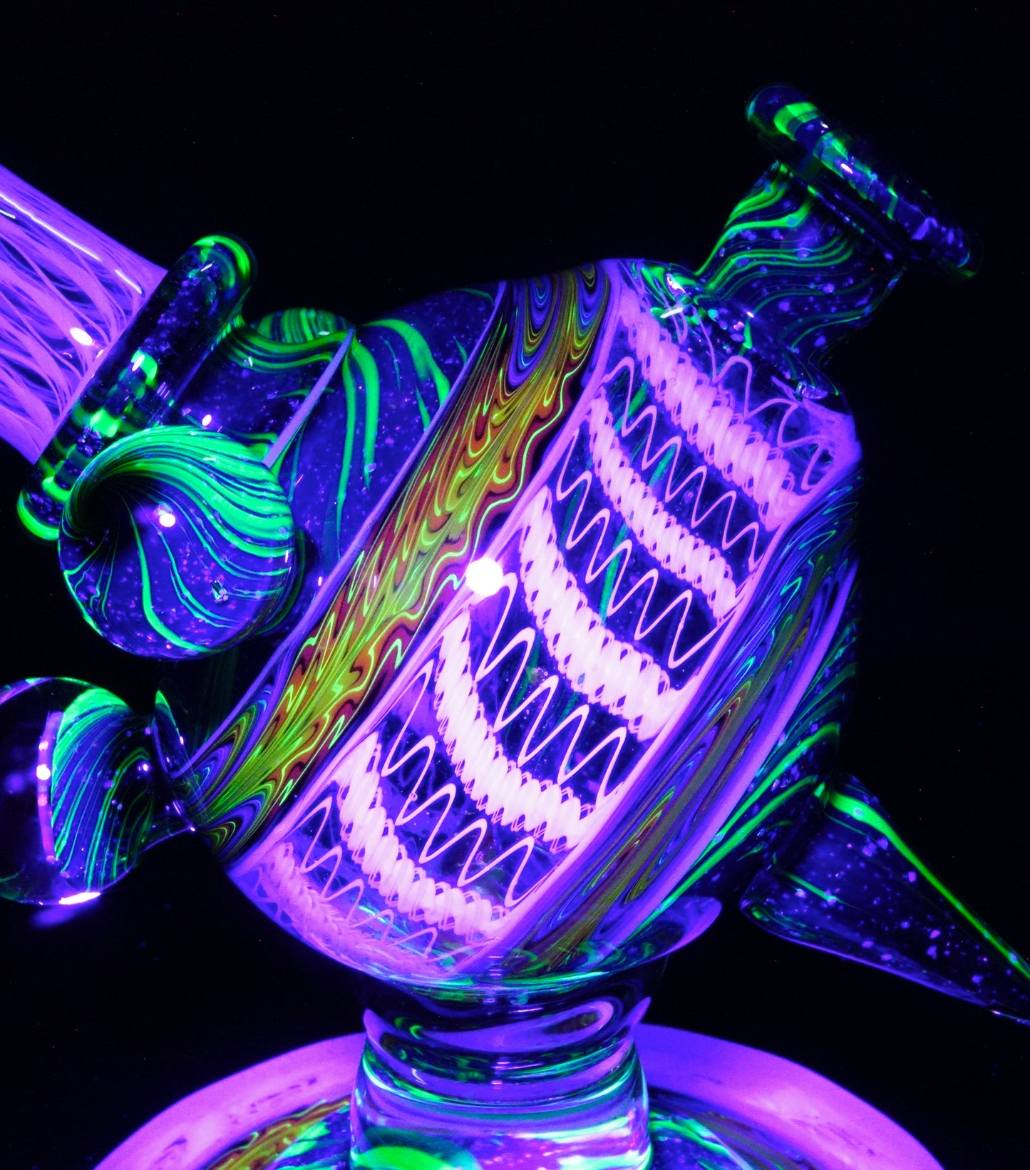 Rainbow Wigwag Zanfirico Stack UV Crushed Opal Heliosphere + Bubble Cap