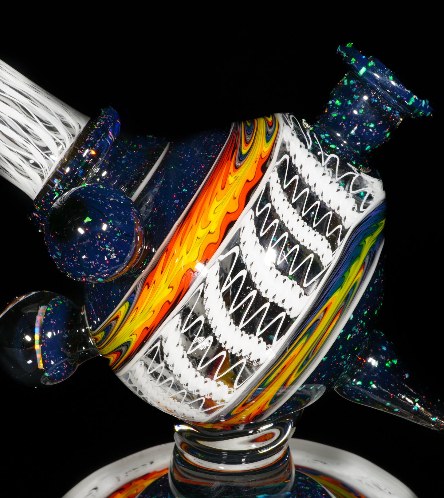 Rainbow Wigwag Zanfirico Stack UV Crushed Opal Heliosphere + Bubble Cap