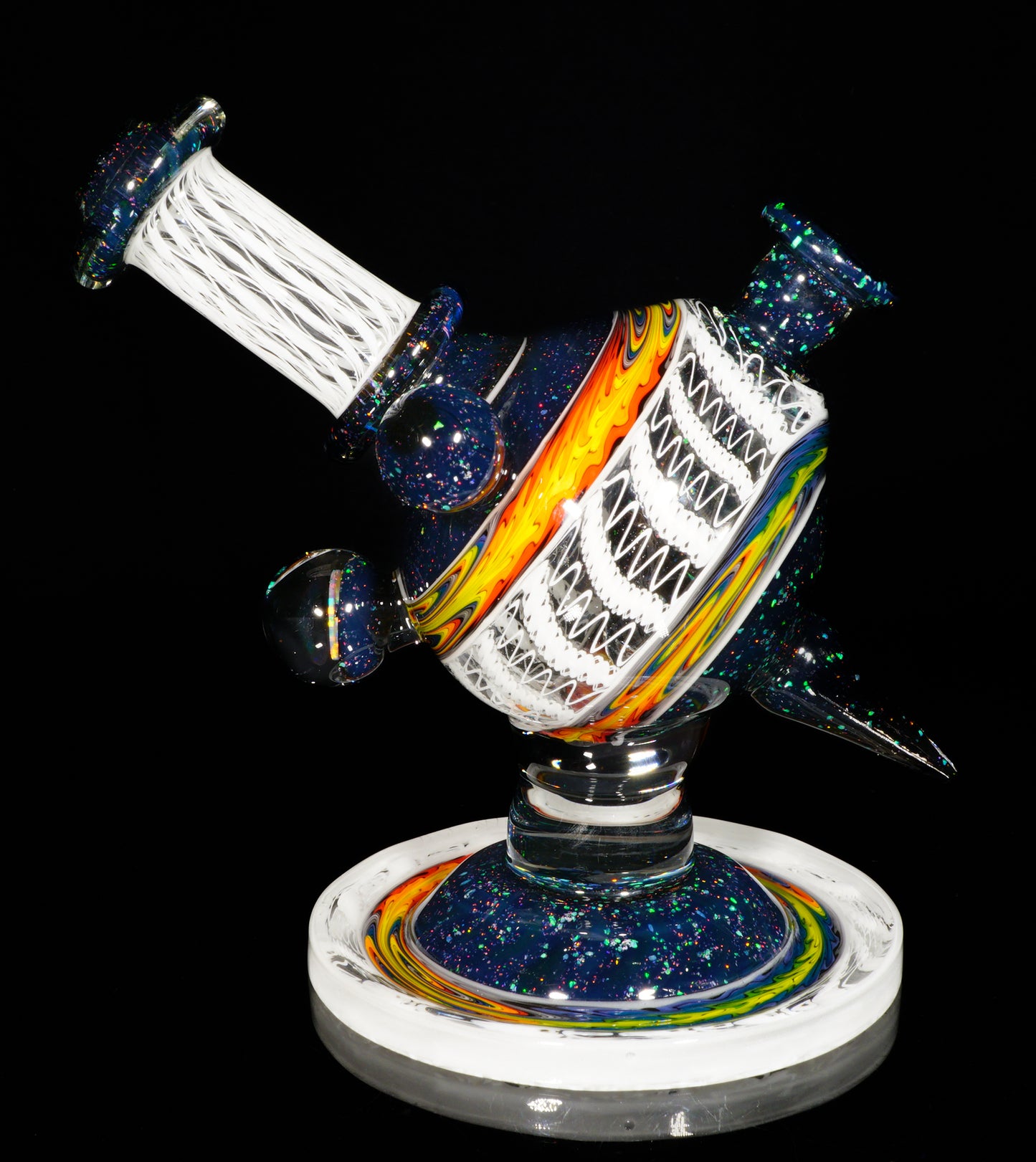 Rainbow Wigwag Zanfirico Stack UV Crushed Opal Heliosphere + Bubble Cap