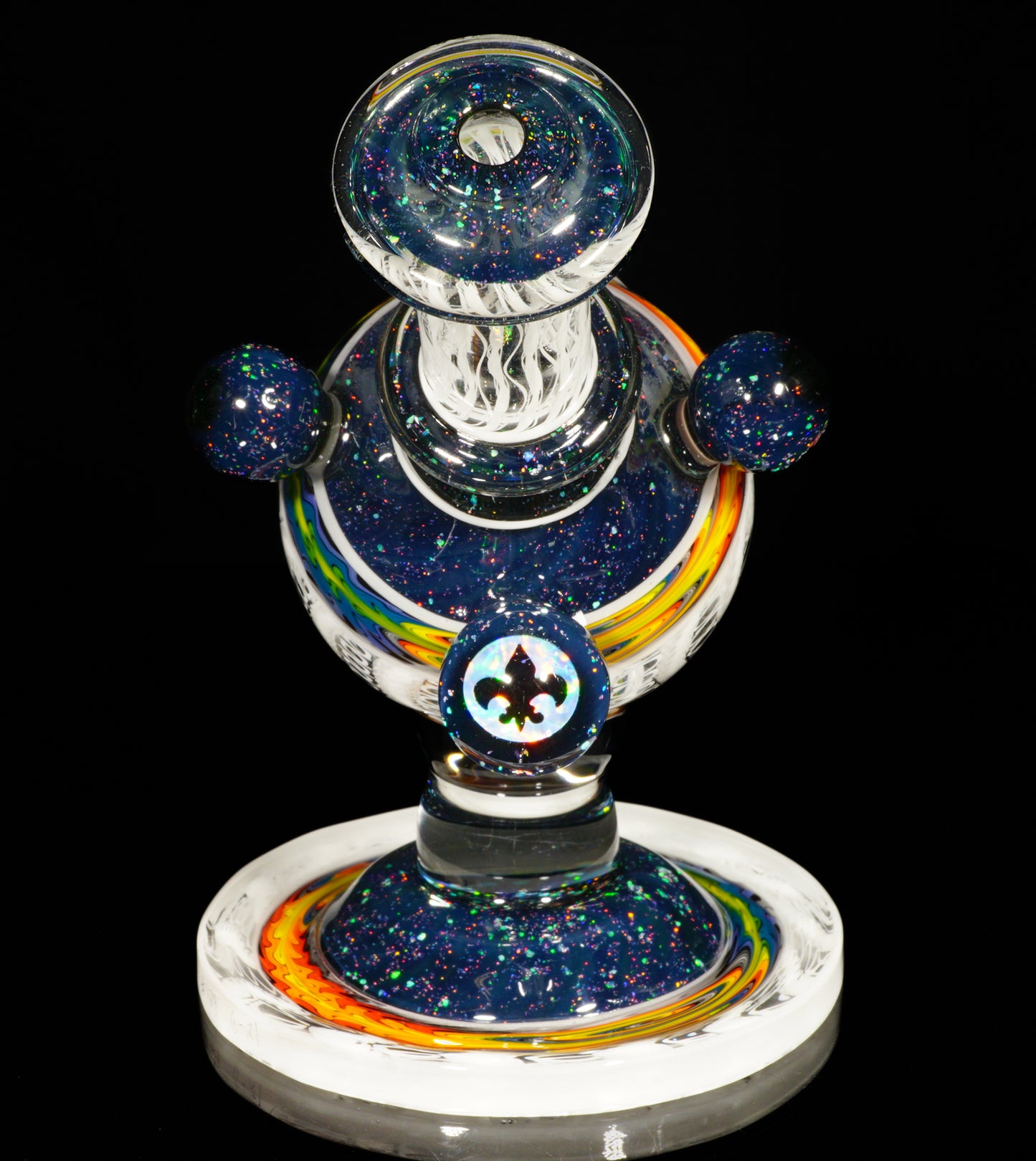 Rainbow Wigwag Zanfirico Stack UV Crushed Opal Heliosphere + Bubble Cap