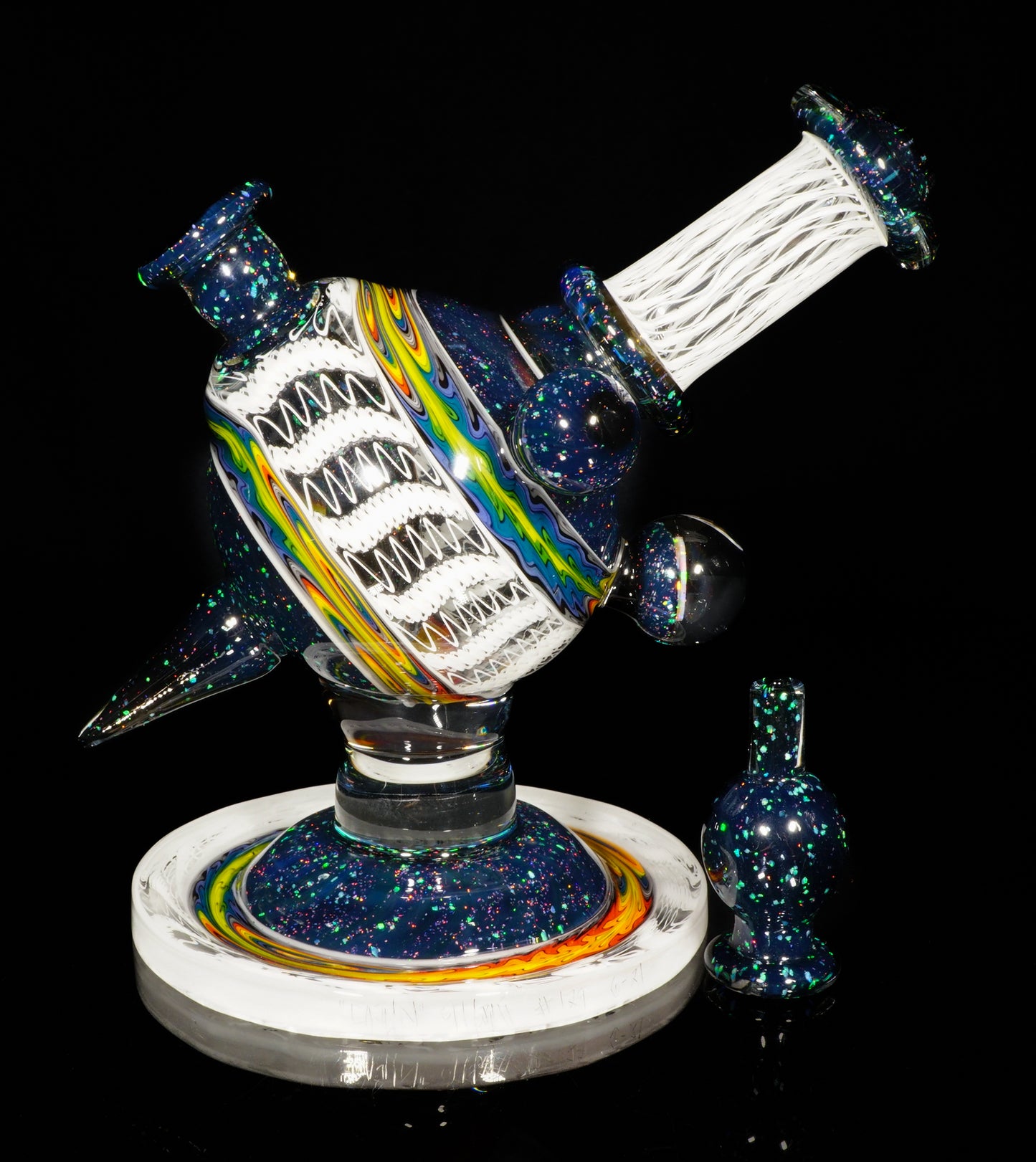 Rainbow Wigwag Zanfirico Stack UV Crushed Opal Heliosphere + Bubble Cap