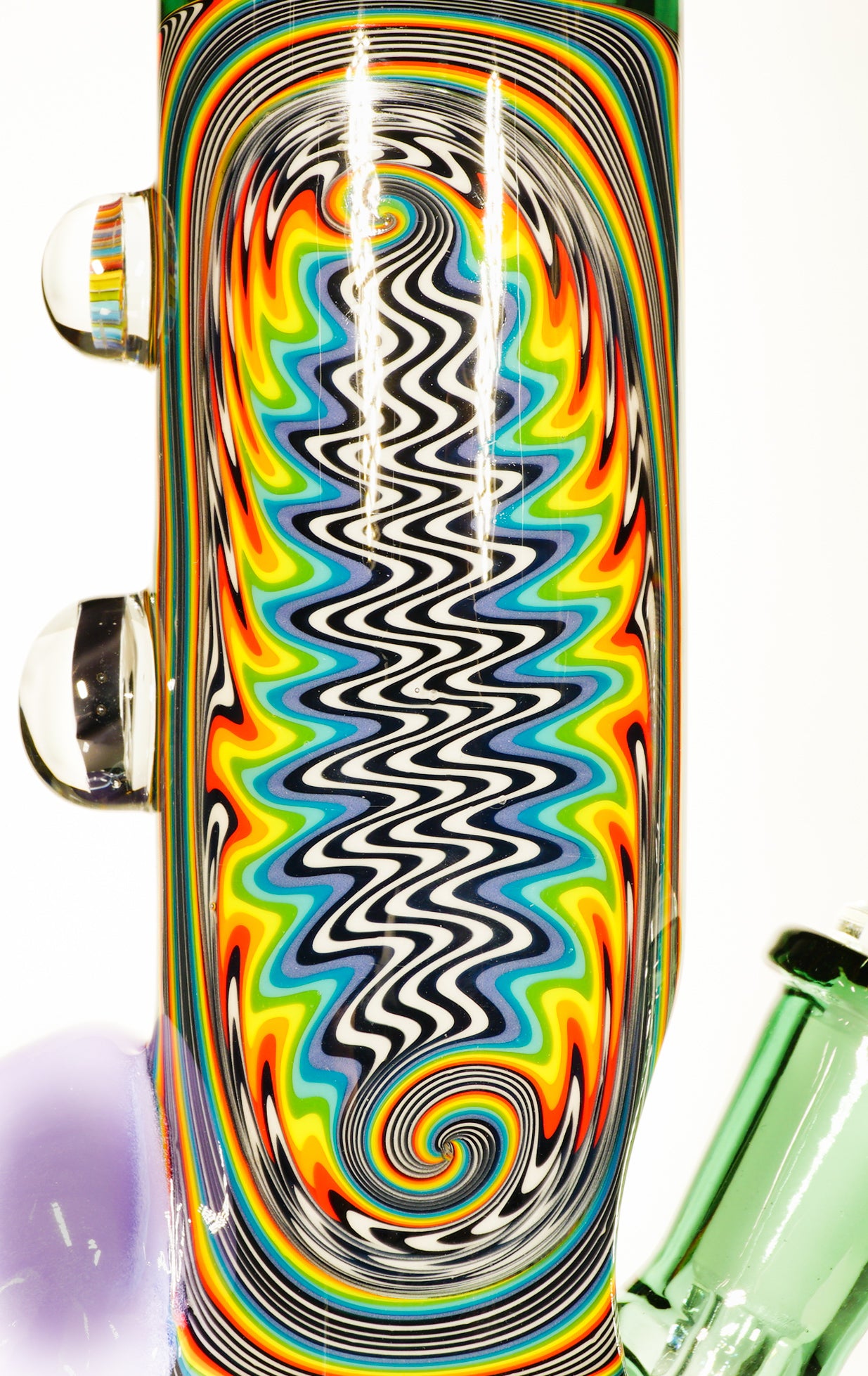 Atlantis and Rainbow Jailbird Linework Straight Tube with CFL Skull + Slide