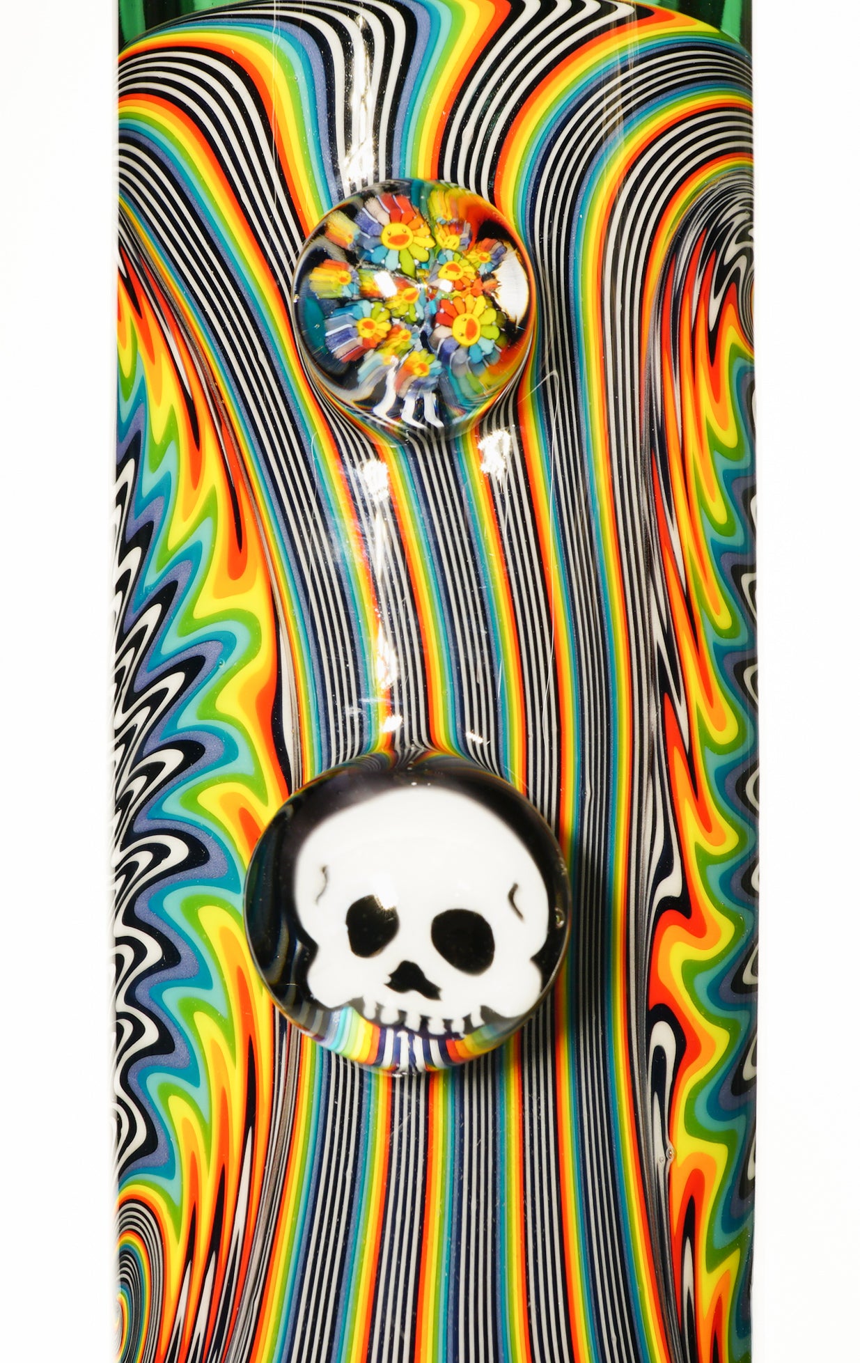 Atlantis and Rainbow Jailbird Linework Straight Tube with CFL Skull + Slide