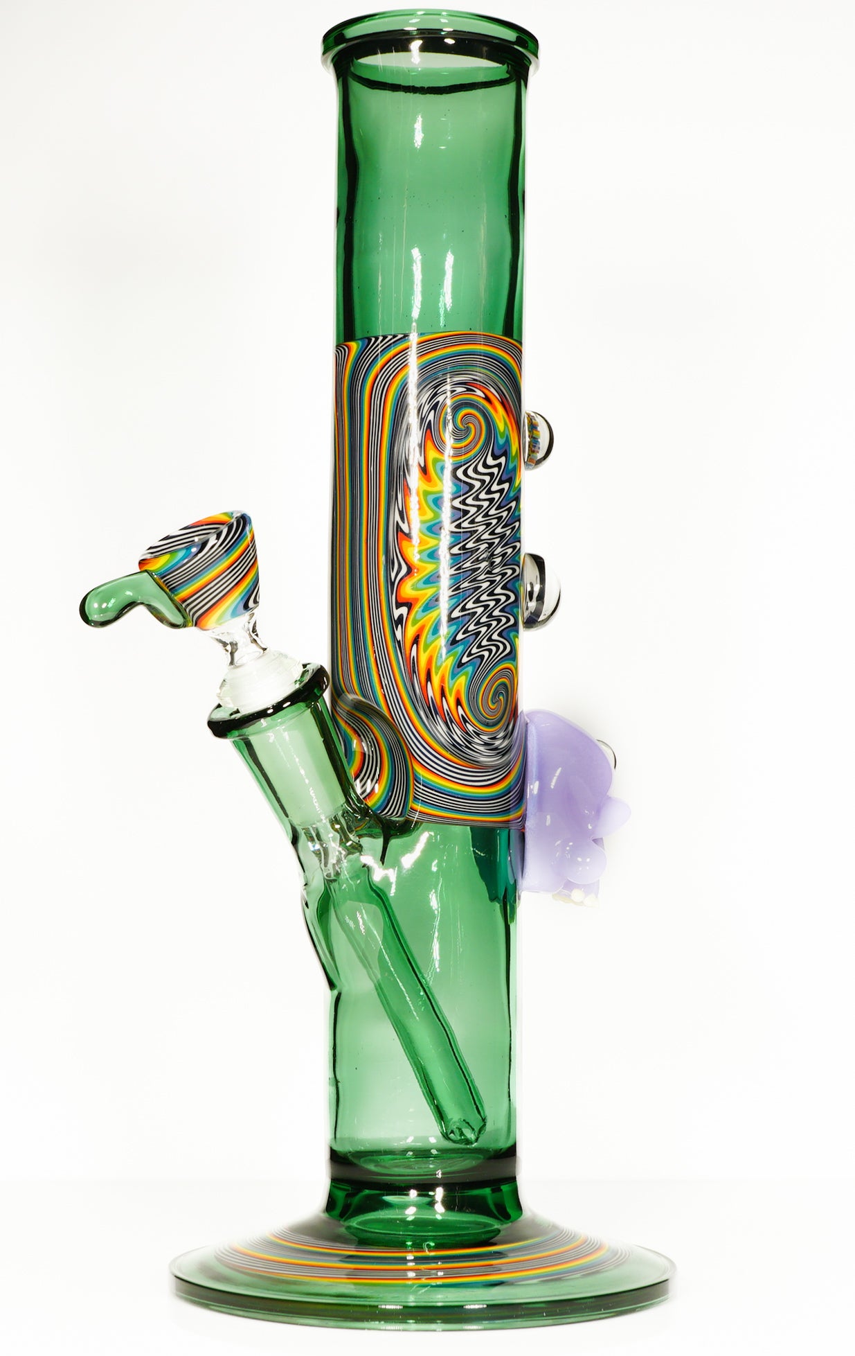 Atlantis and Rainbow Jailbird Linework Straight Tube with CFL Skull + Slide