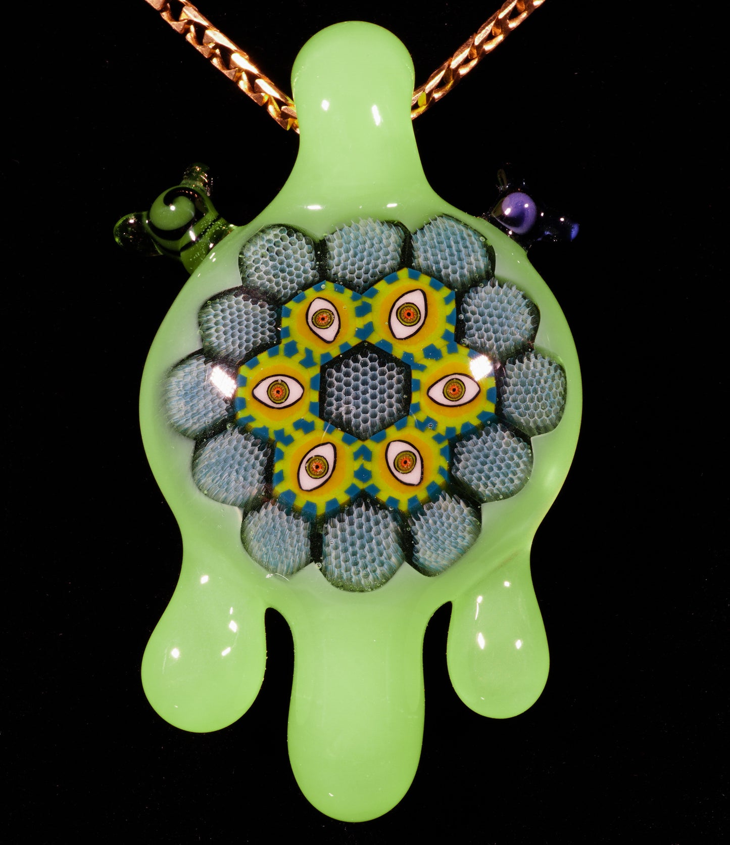 Eye Mandala Honeycomb Pendant