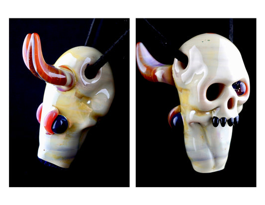 Dual-Sided Kangaroo Skull Pendant
