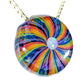 Gold Amethyst Rainbow Retti Opal Pendant no.3