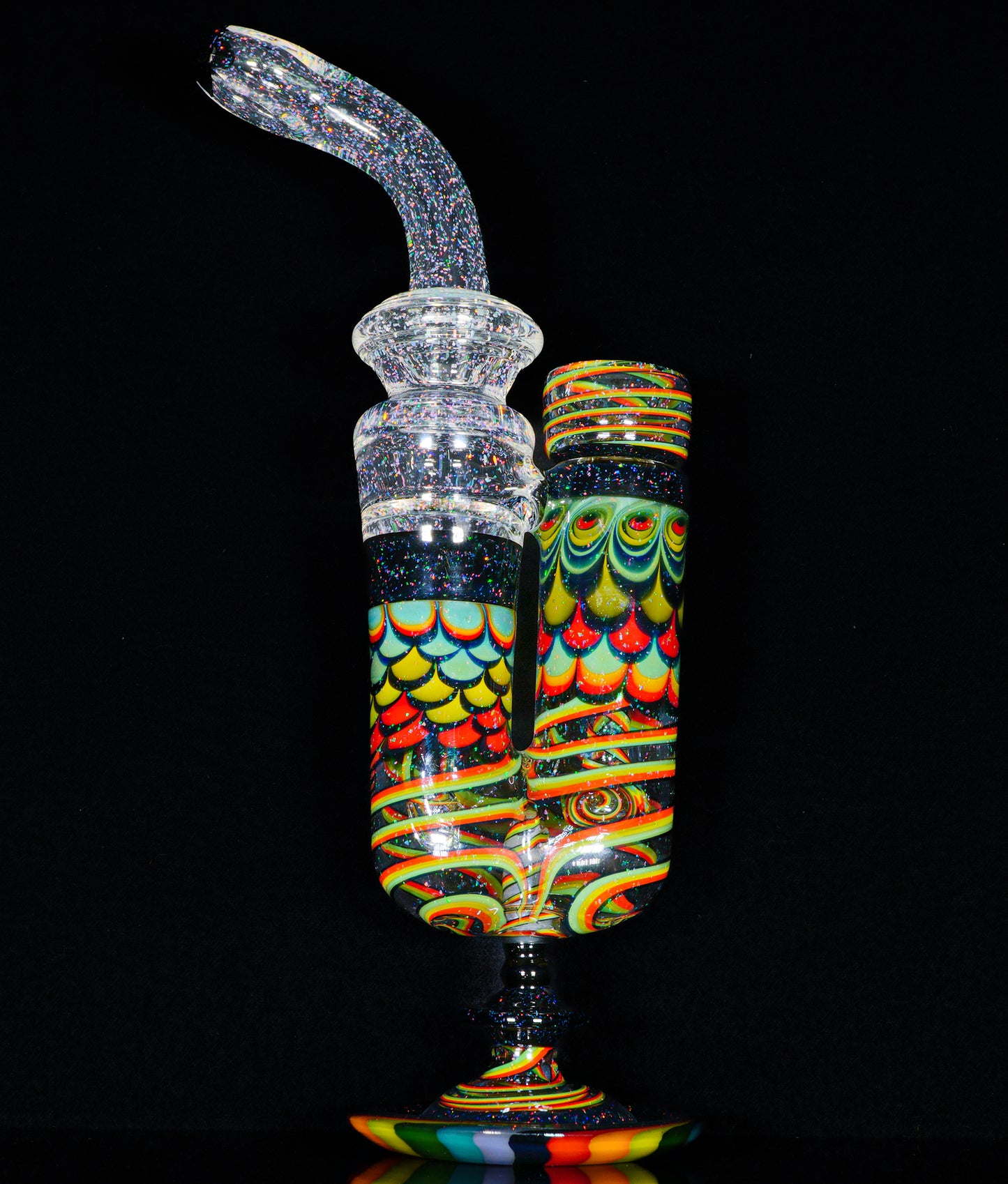 Crushed Opal Rasta Dotstack Venetian Series Re-Lock + Slide + Removable Base