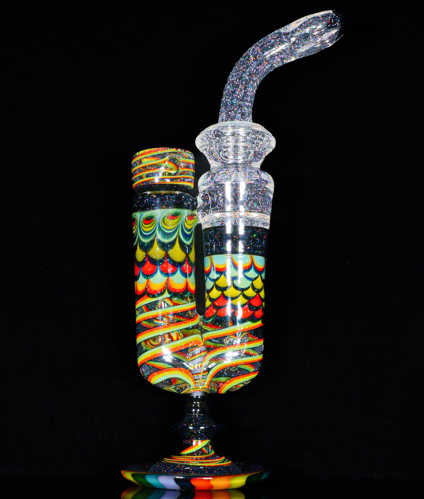 Crushed Opal Rasta Dotstack Venetian Series Re-Lock + Slide + Removable Base