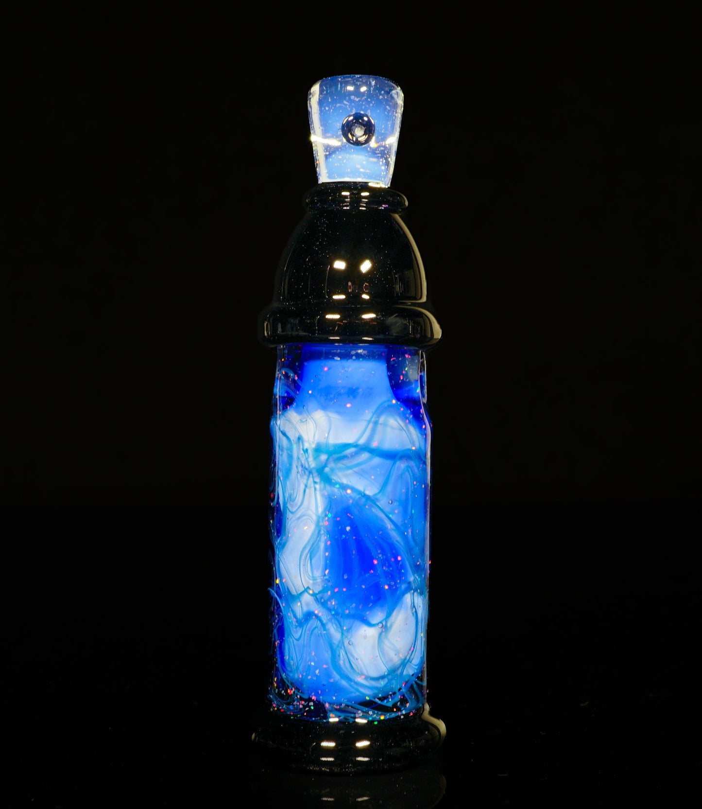Ghost and Crushed Opal UV Scribble Spray Can Pendant