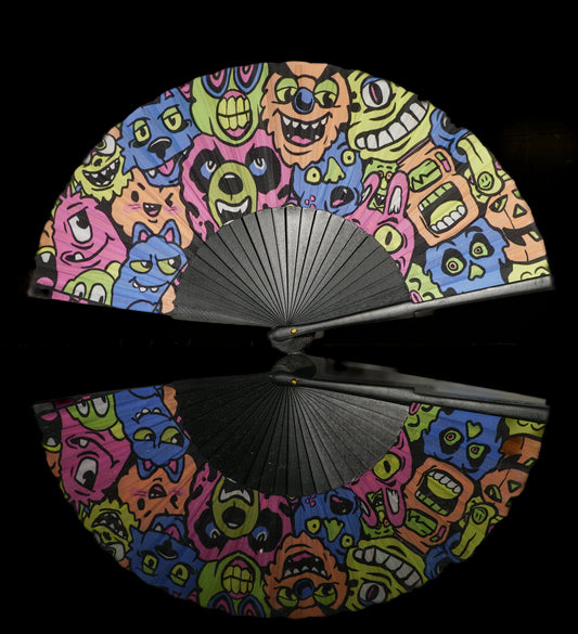 Black Monster Folding Fans + Art Print